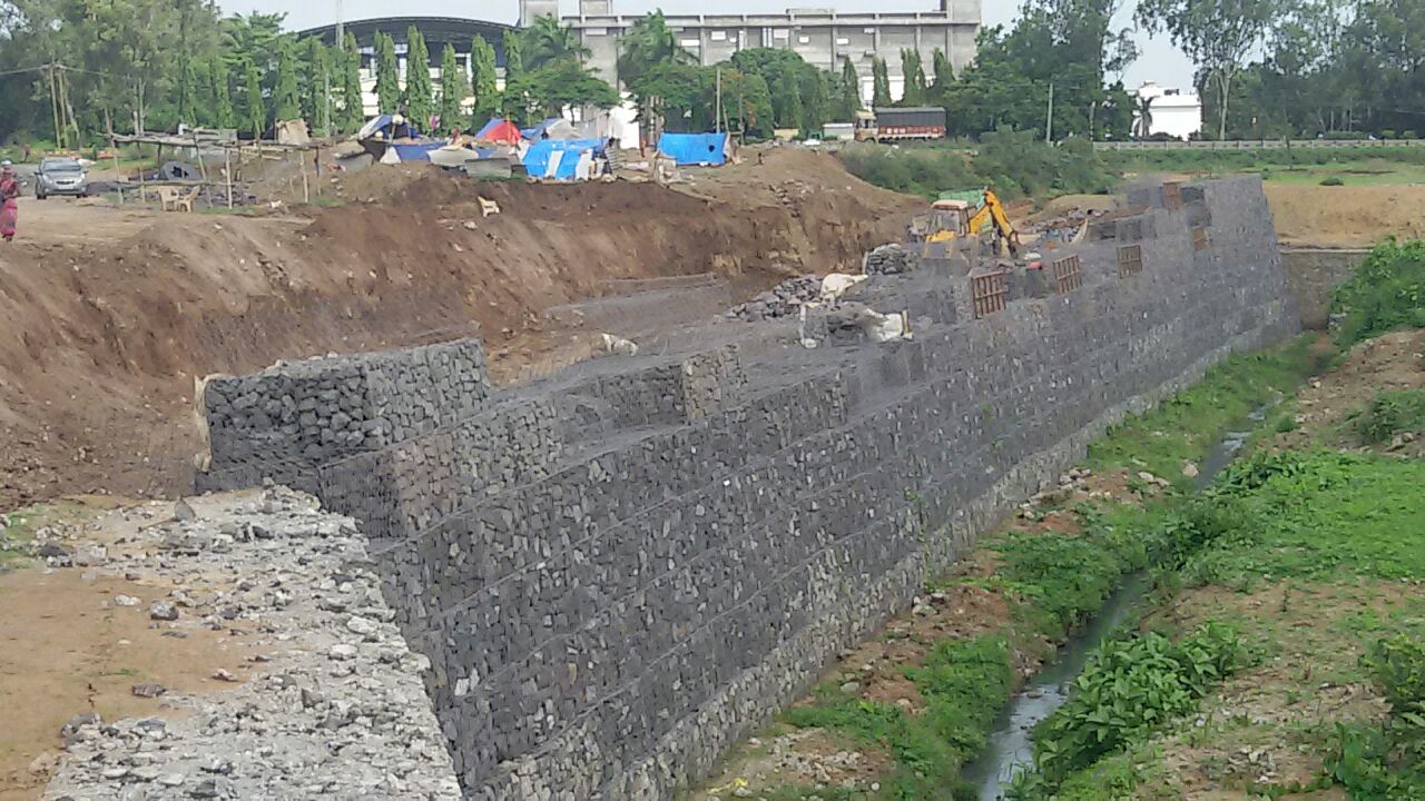 Gabion slope stabilization project